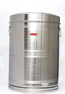 COSOVOSteel Rice Storage Container 70 KG | Steel Storage Box Drum | Steel Kothi | Steel Container | Steel Dibba | Steel Drum | Drum for Kitchen Storage, (10-100 Kg)