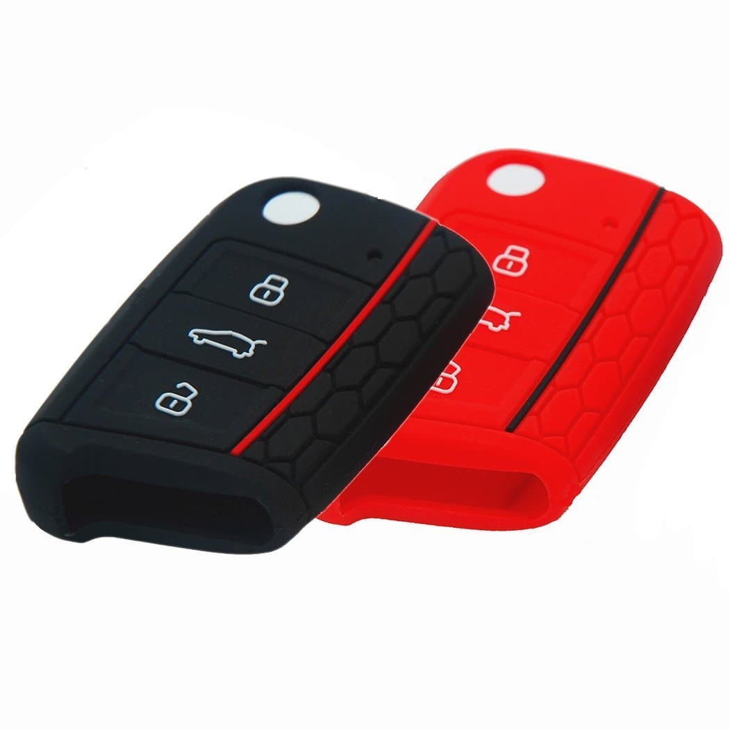 Seat Leon 5F Key Cover - 2 x - Black and Red - Key Case - Premium