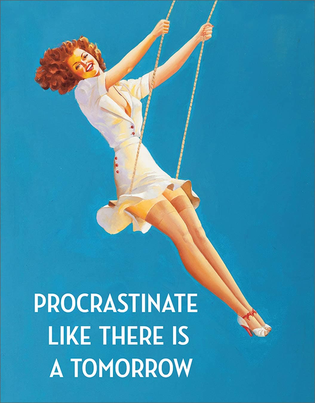 Desperate Enterprises Procrastinate Tin Sign, 12.5" W x 16" H
