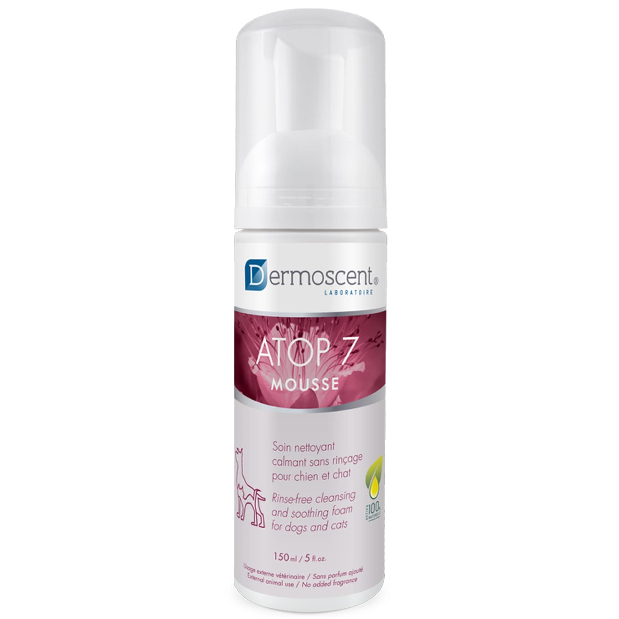 Atop 7 Mousse | Cat & Dog Dry Shampoo for Itchy Skin, Hot Spot and Dermatitis Treatment | Cat & Dog Dry Shampoo for Allergy Relief | Pets with Sensitive Skin | Wound & Skin Care | 150ml