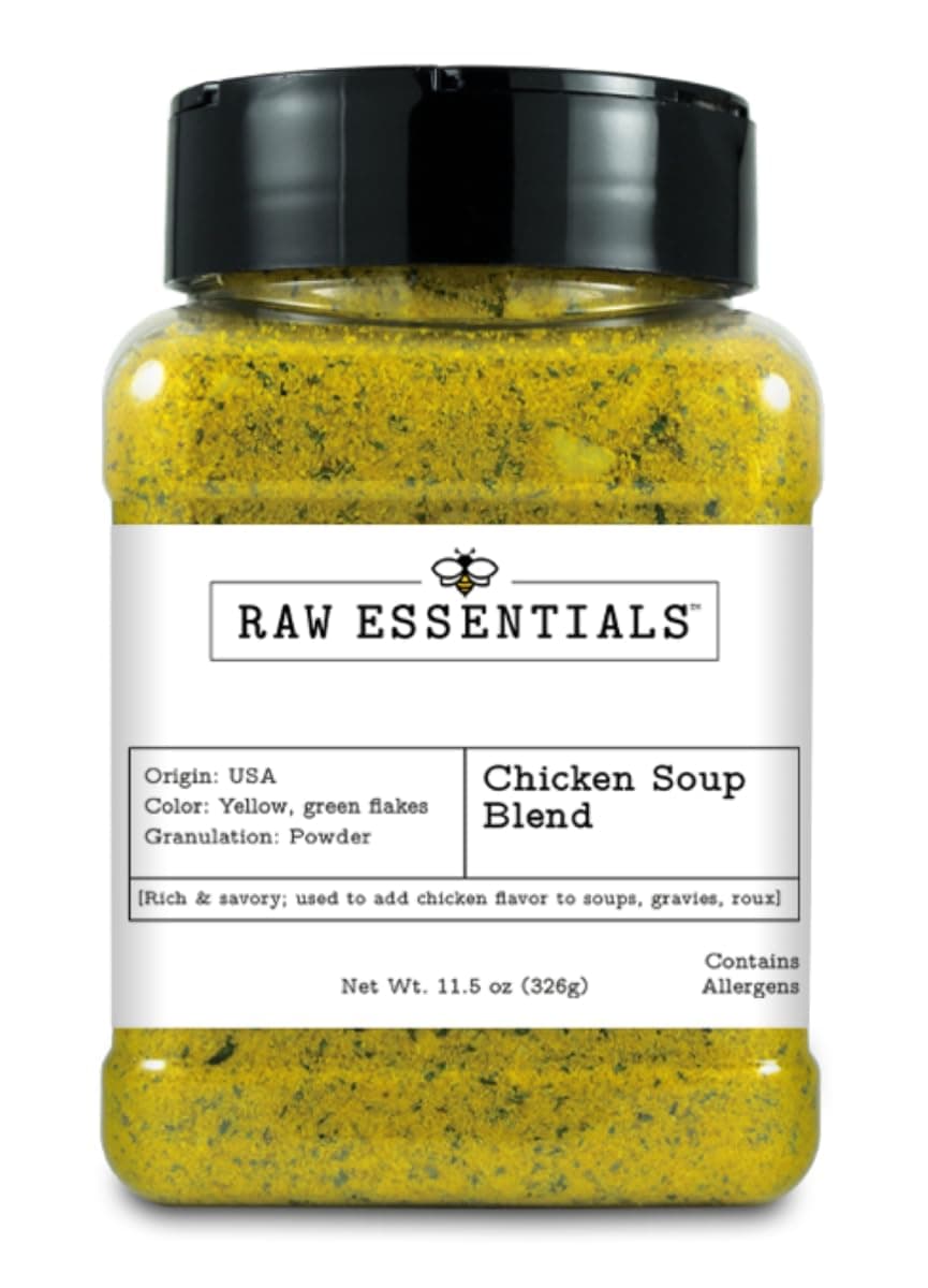 Raw Essentials Chicken Ramen, Soup, and Pho Seasoning Blend - Robust, Savory Seasoning for Soup, Ramen, Pho, Gravy, Roux, and More - 11.5 Ounce Bottle