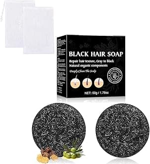 Gray Hair Reverse Shampoo Bar for Unisex, Black Hair Soap for Deep Clean the Scalp Grey, 2 PCS Hair Darkening Soap, Grey Hair Shampoo Bar For Men and Women