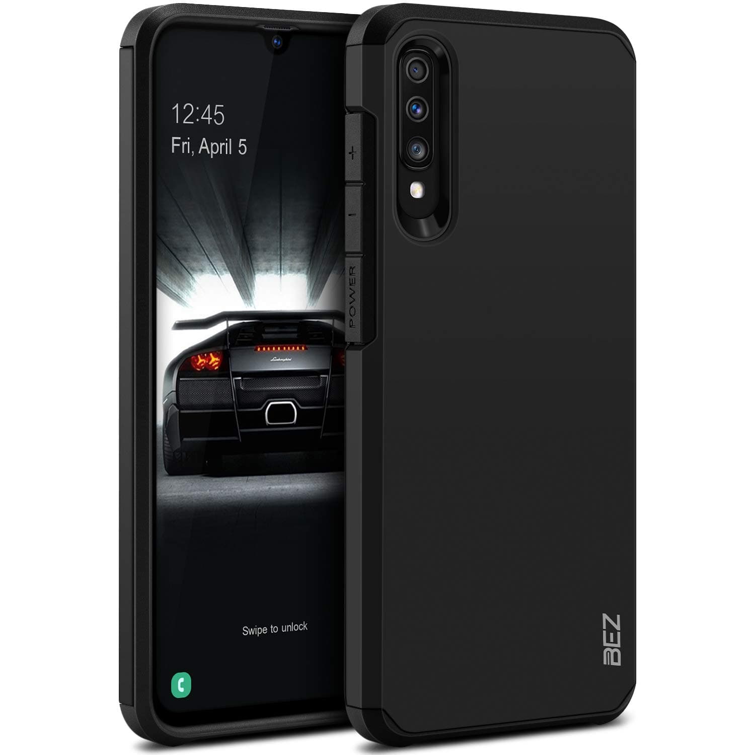 – BEZ Case for Samsung A70, Shockproof Cover Compatible with Samsung Galaxy A70, Shock Absorbing, Heavy Duty Dual Layer Tough Cover, Black