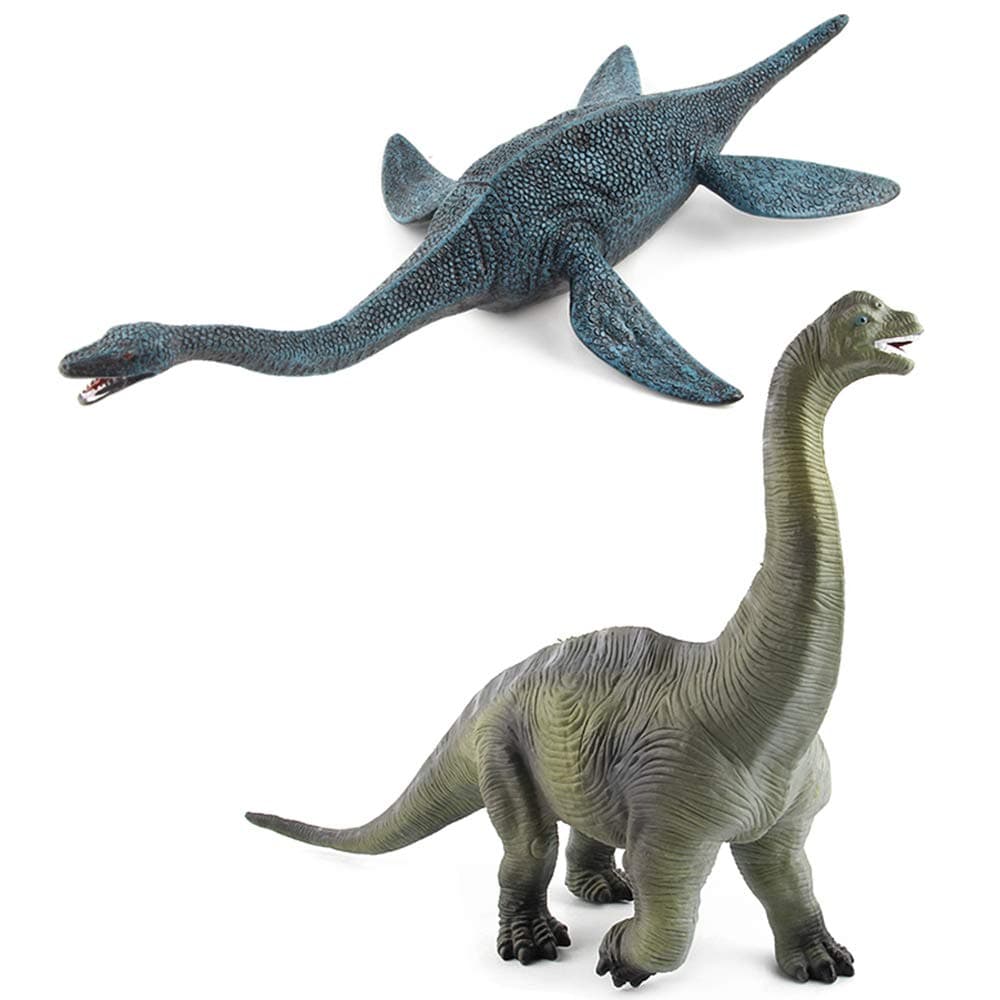 2 Pack Large Dinosaur Figure Toys Brachiosaurus & Plesiosaur, Jumbo Realistic Dinosaur Playset Party Favors Birthday Gift for Kids Boys Girls Children