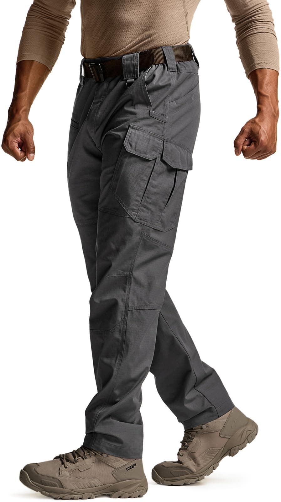 CQRMen's Tactical Pants, Water Resistant Ripstop Cargo Pants, Lightweight EDC Work Hiking Pants, Outdoor Apparel