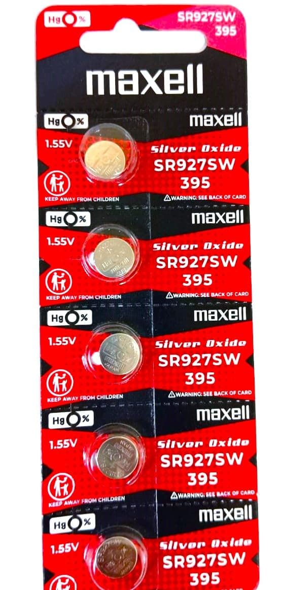 Maxell One (1) X 395 SR927SW SB-AP Silver Oxide Watch Battery 1.55V Blister