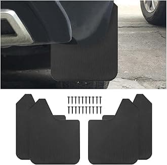 Carbon Fiber Car Mud Flaps Splash Guards, 4PCS Bendable & Flexible Vehicle Front & Rear Mudflaps Protection with Screws, Auto Exterior Flares Accessories, Universal Fit (Black)