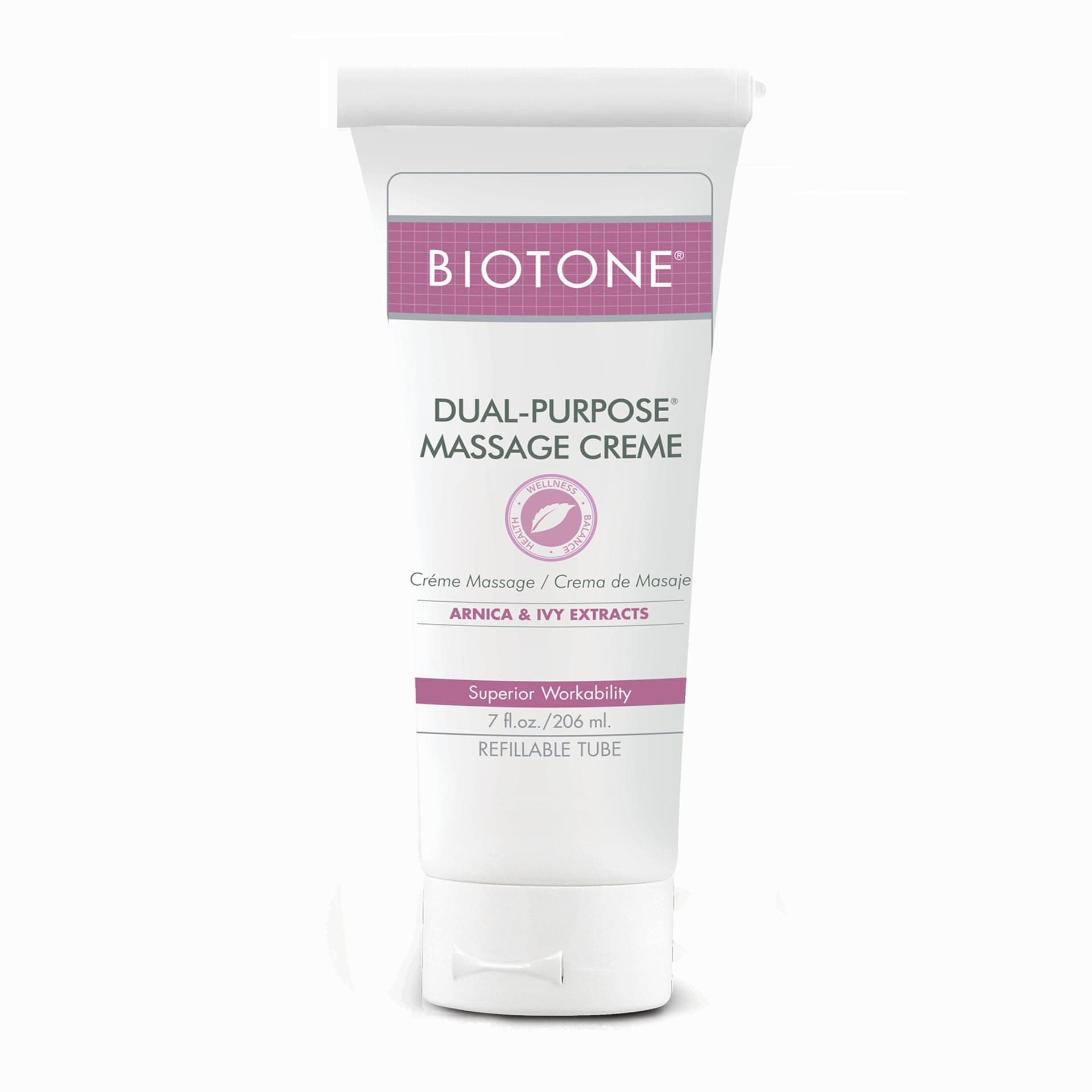 BIOTONE Dual-Purpose Massage Crème with Arnica and Ivy Extracts, Pure Ingredients, Effortless Glide, Luxurious Feel, More Workability, Less Reapplications