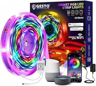600 LED Strip Lights with Adaptor - Music Sync RGB Lights with Alexa, Google & App Operated Waterproof Smart Light - Multicolor LED Lights for Home,Diwali,Christmas (10 Meter)