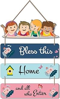 Artvibes Home Quote Decorative Wall Art Wooden Wall Hanger for Living Room | Bedroom | Gift | Wall Hanging For Home Decoration | Art Piece For Room Decor |Canvas Painting (WH_6902N), Set of 4