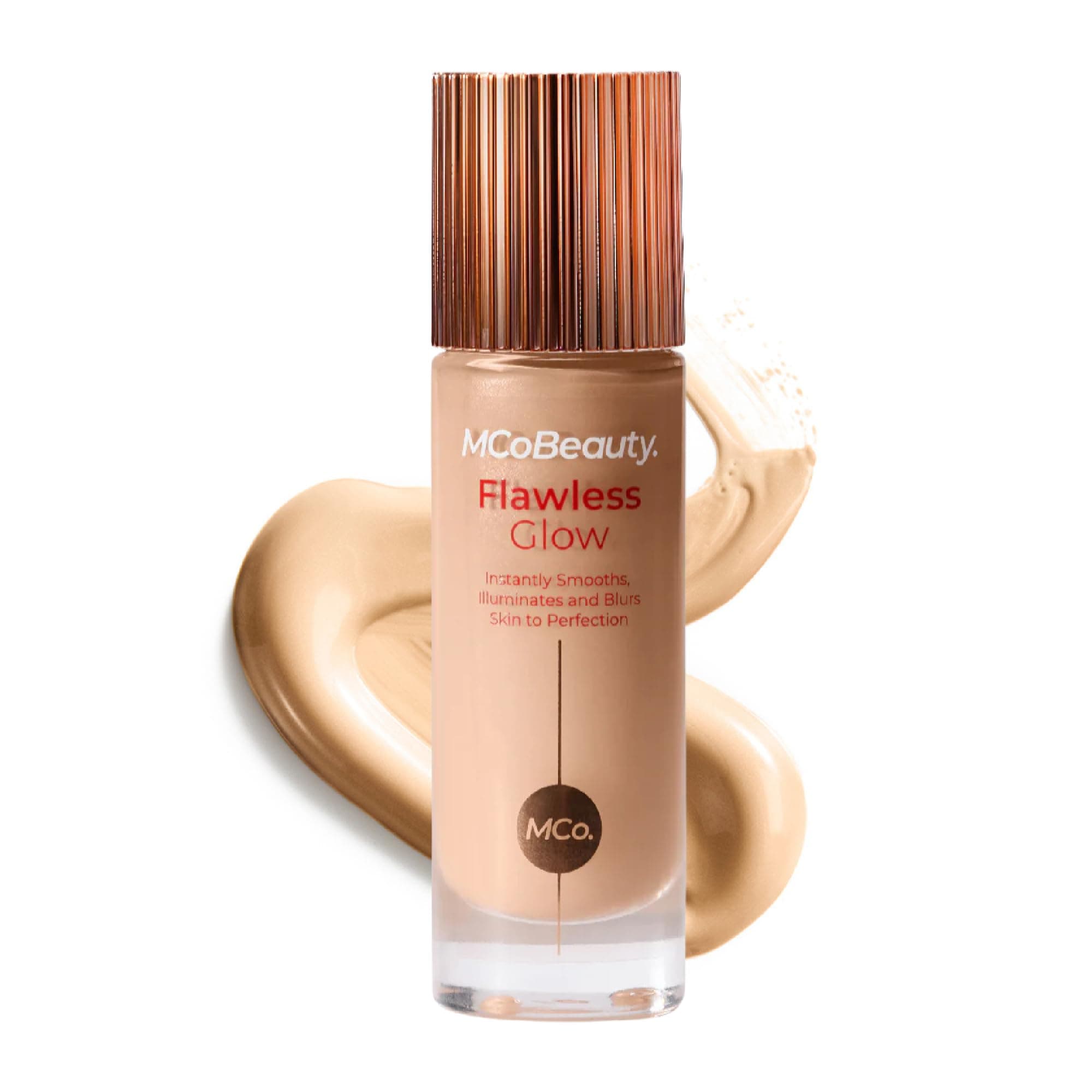 MCoBeauty Flawless Glow Luminous Skin Filter 3 Light - 4-in-1 Liquid Foundation Primer Highlighter Makeup - Dewy Radiant Skin Tint with Squalane for Face - Buildable Glow Complexion Booster - 1 Fl Oz