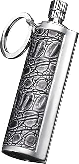 Fire Starter Lighter Waterproof Flint Match Metal Matchstick Permanent Keychain Outdoor Camping Match Lighter(Sold without Fluid) (Grey)