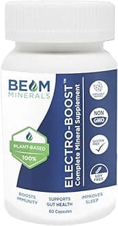 Beam Minerals Complete Multi-Mineral Capsules | Electro-Boost Plant-Based Electrolytes and Micronutrients for Men and Women | Help to Boost Immunity, Support Gut Health and Improve Sleep | 60 Capsules