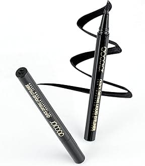 docolor Eyeliner, 2PCS Black Liquid Eyeliner Waterproof Eye Liner Pen Super Slim Precise All Day Black Eye Pencils Professional Makeup Liquid Eye Liner Pencil for Women