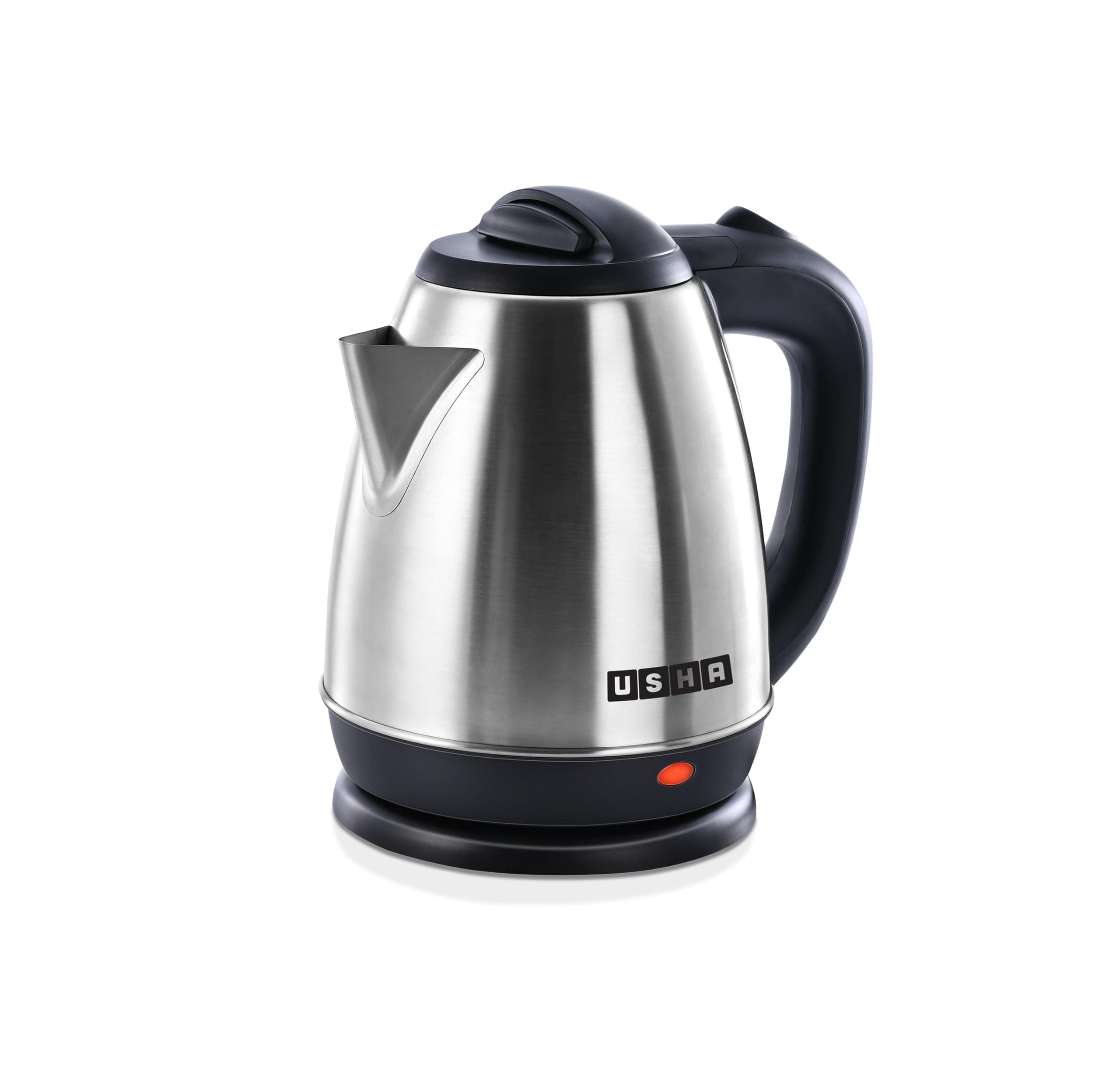 Usha Electric Kettle 1200 Watts | 1.5 Litres| Cool touch handle | Wider Mouth | Food-grade stainless steel | Safety with auto cut-off function (Silver & Black)