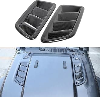 Car Hood Air Vents Trim for Jeep Wrangler JL JLU JT Gladiator Rubicon 2018-2022 Hood Scoop, Bonnet Air Vent Hood Grille Intake Cover Exterior Accessories Pack of 2 Carbon Fiber