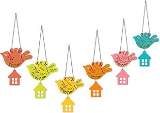 Artvibes Multicolored Flying Birds Wooden Wall Hanging for Home Decoration | Handcrafted Art | Printed Wall Decor | Qoute Gifts | Quotes Decor Item | Wall Art For Hall | Paintings | (WH_9103N)