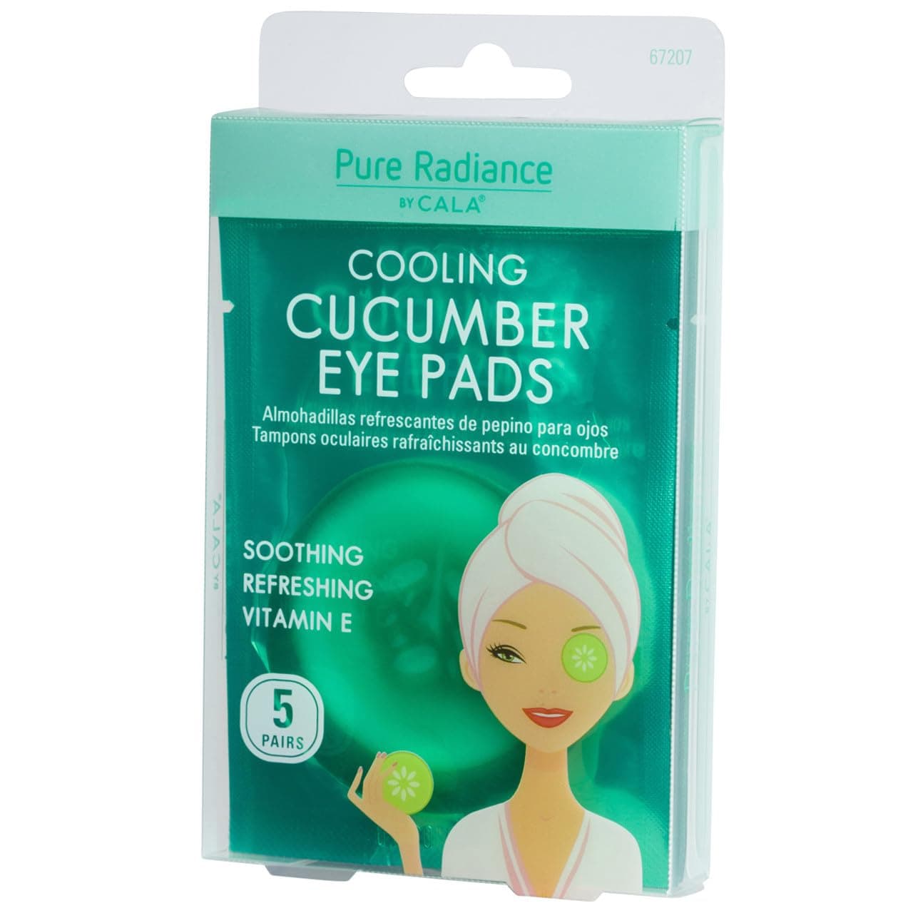 Cooling Cucumber Under Eye Patches, Pre-Moistened Eye Pads with Cucumber Extract, Hyaluronic Acid, Aloe & Vitamin E, 5 Pairs, 10-20 Min Depuffing Eye Treatment