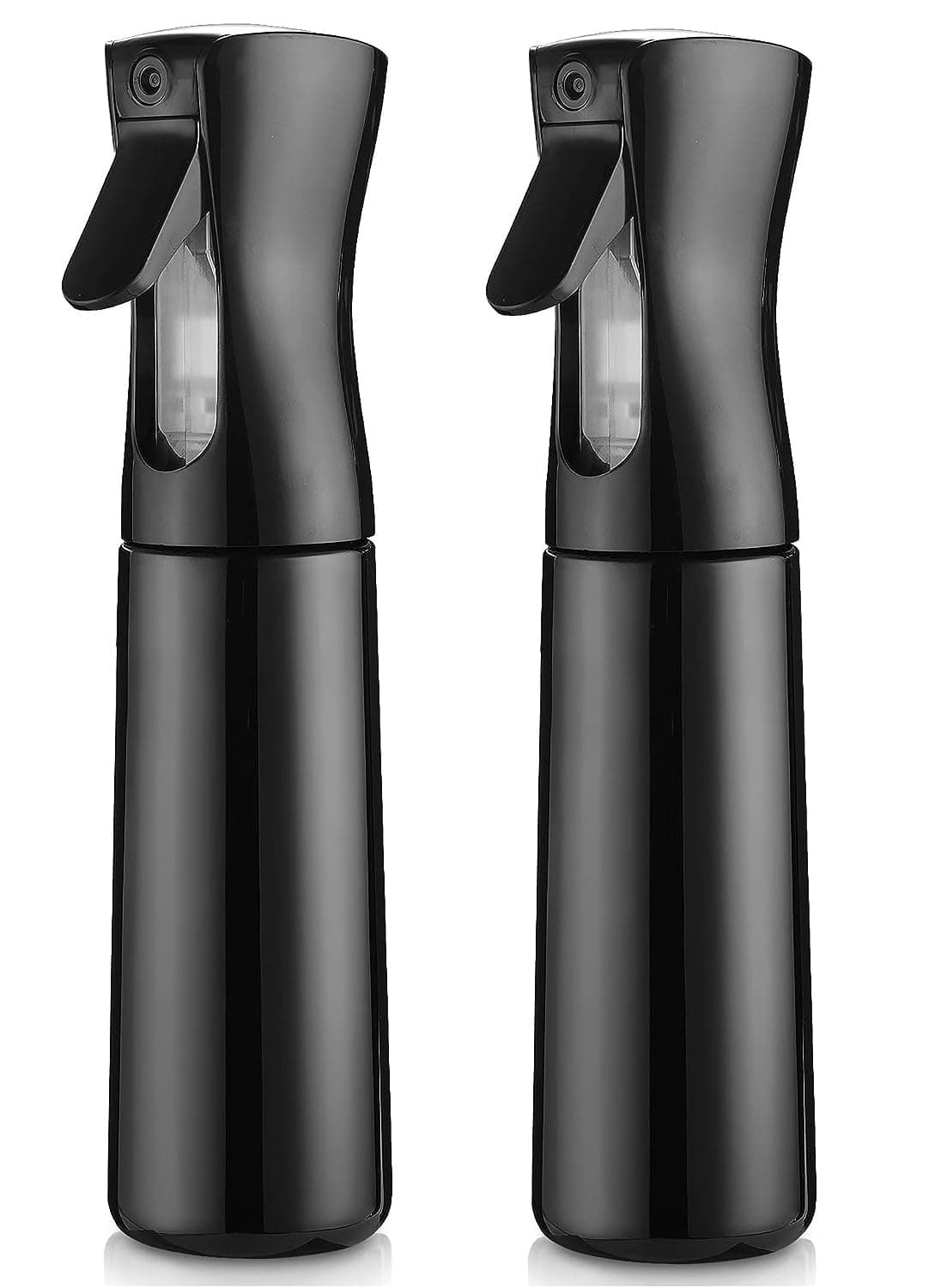 300ml Spray Bottle, Continuous Mist Empty Plastic Water Spray Bottle For Hair, Face, Saloon, Garden, Sanitizer, Perfume (2 Pcs Black)