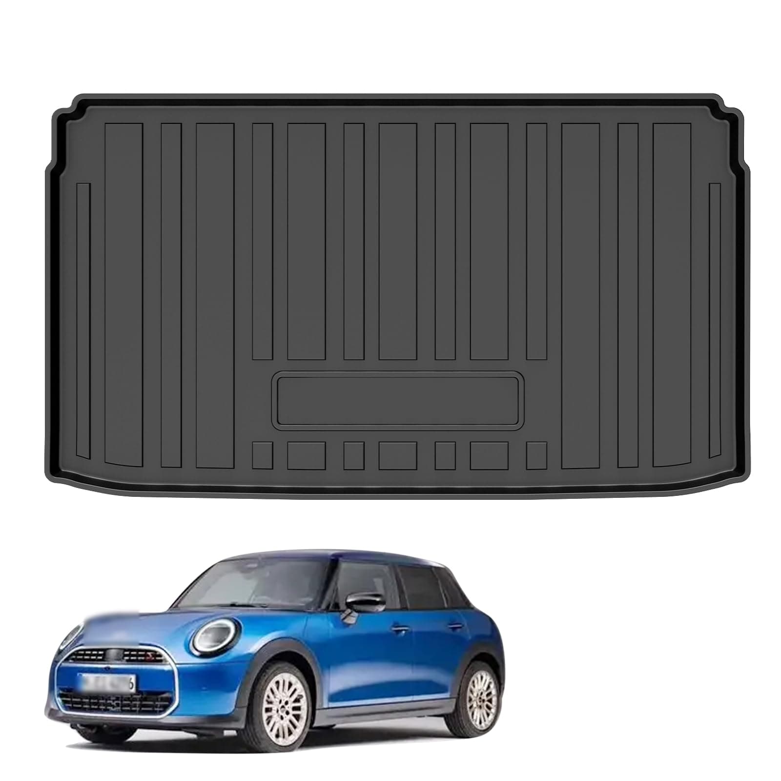 Elsetyler Custom Fit for Cargo Liner 2025-2026 MINI Cooper SE - Black TPE All Weather Heavy Duty Waterproof Rear Cargo Tray Trunk Floor Mat Protector