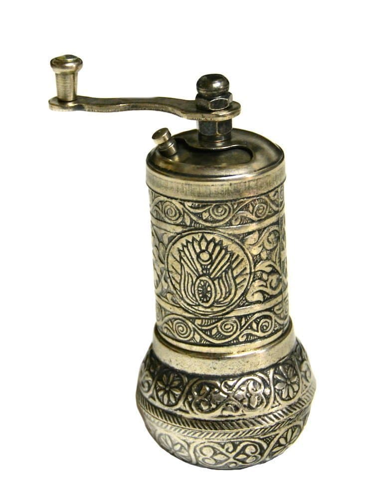 Turkish Coffee Grinder, Spice Grinder, Salt Grinder, Pepper Mill (Antique Gold)