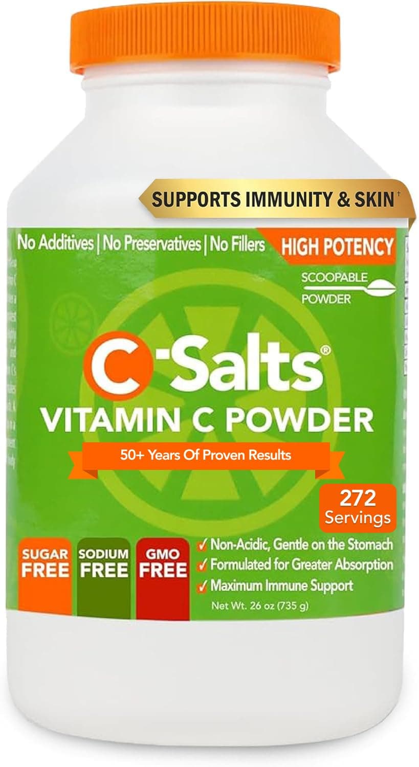 Vitamin C Powder - 100% Pure Buffered Ascorbic Acid Powder for Daily Immune Support & Collagen Production - Stomach-Friendly Organic Vegan Non-GMO Sugar-Free - 272 Servings - Original, 26oz