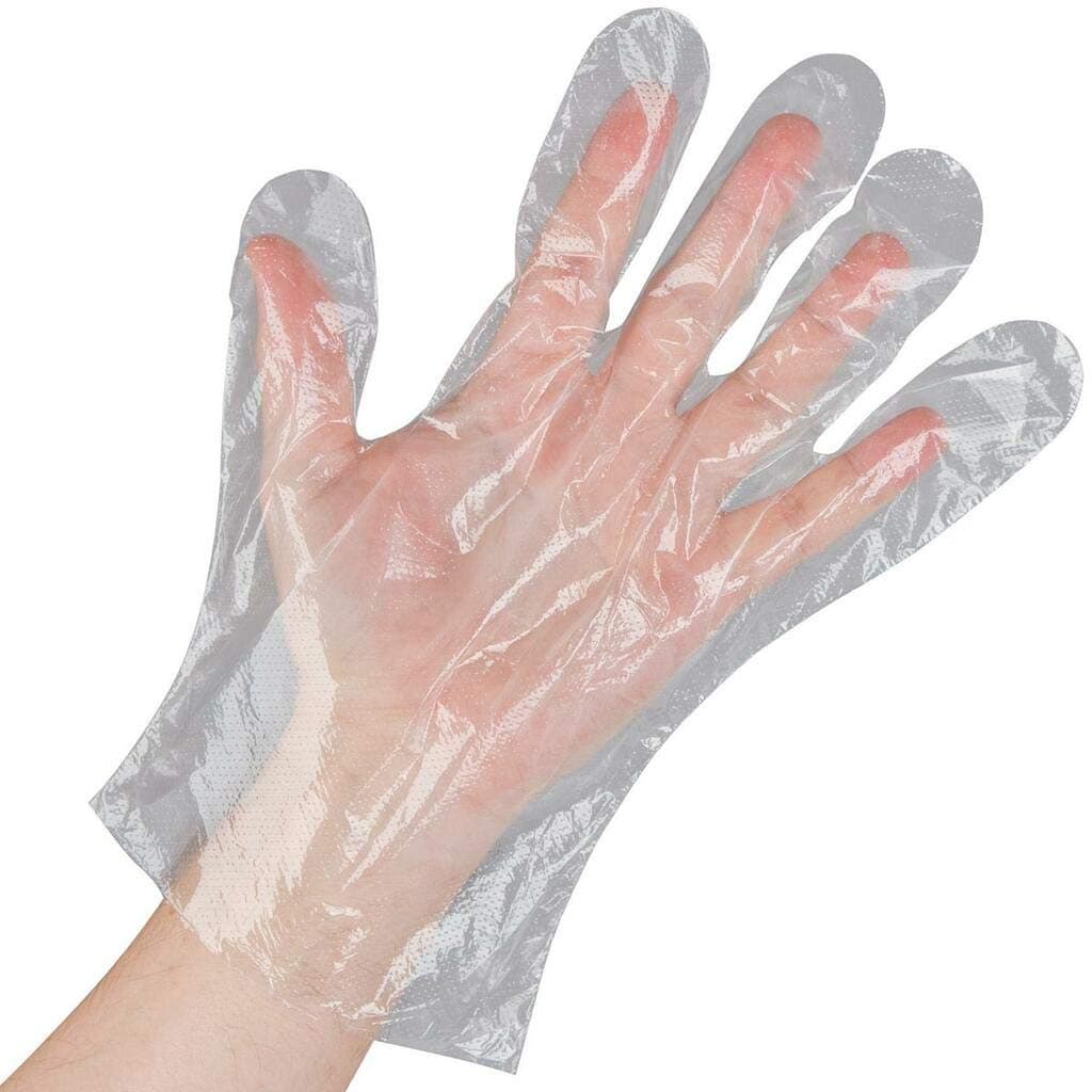 RelifeelPack of 100 Disposable PE Gloves Polyethylene Multi-Purpose Work Safety Food Catering Cleaning - One Size Fits All (Clear)