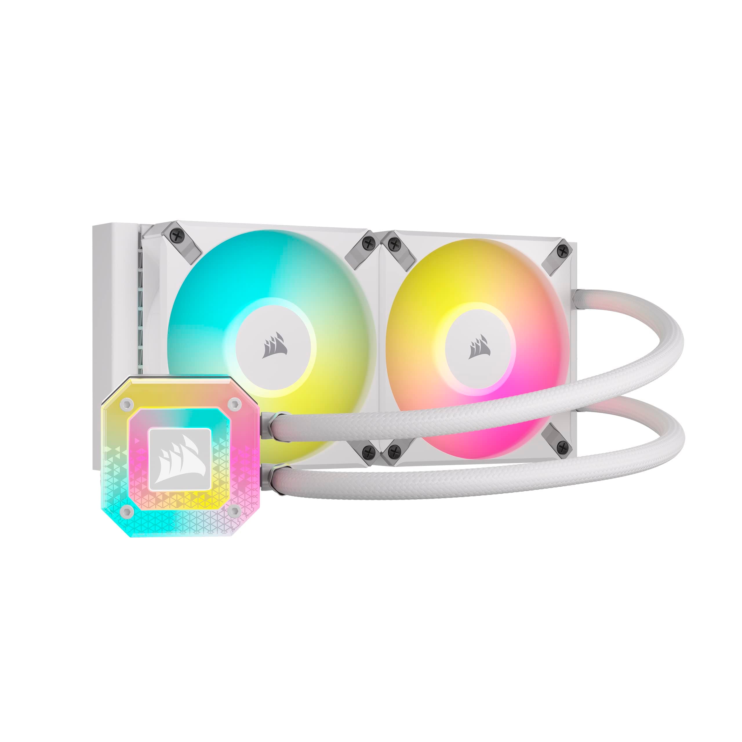 iCUE H100i ELITE CAPELLIX XT Liquid CPU Cooler - Two AF120 RGB ELITE Fans - 240mm Radiator - Intel® LGA 1700, 1200, 115X, 2066, AMD® AM5, AM4 - Included iCUE COMMANDER CORE - White