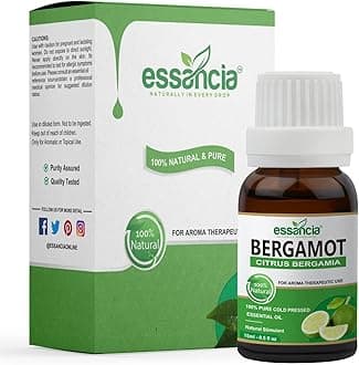 essancia - NATURALLY IN EVERY DROP Bergamot Essential Oil For Better Sleep,Reduces Fatigue,Face,Skin Care,Hair Care,Dandruff,Diffuser & Aromatherapy,100% Natural,Therapeutic Grade Essential Oil (15Ml)