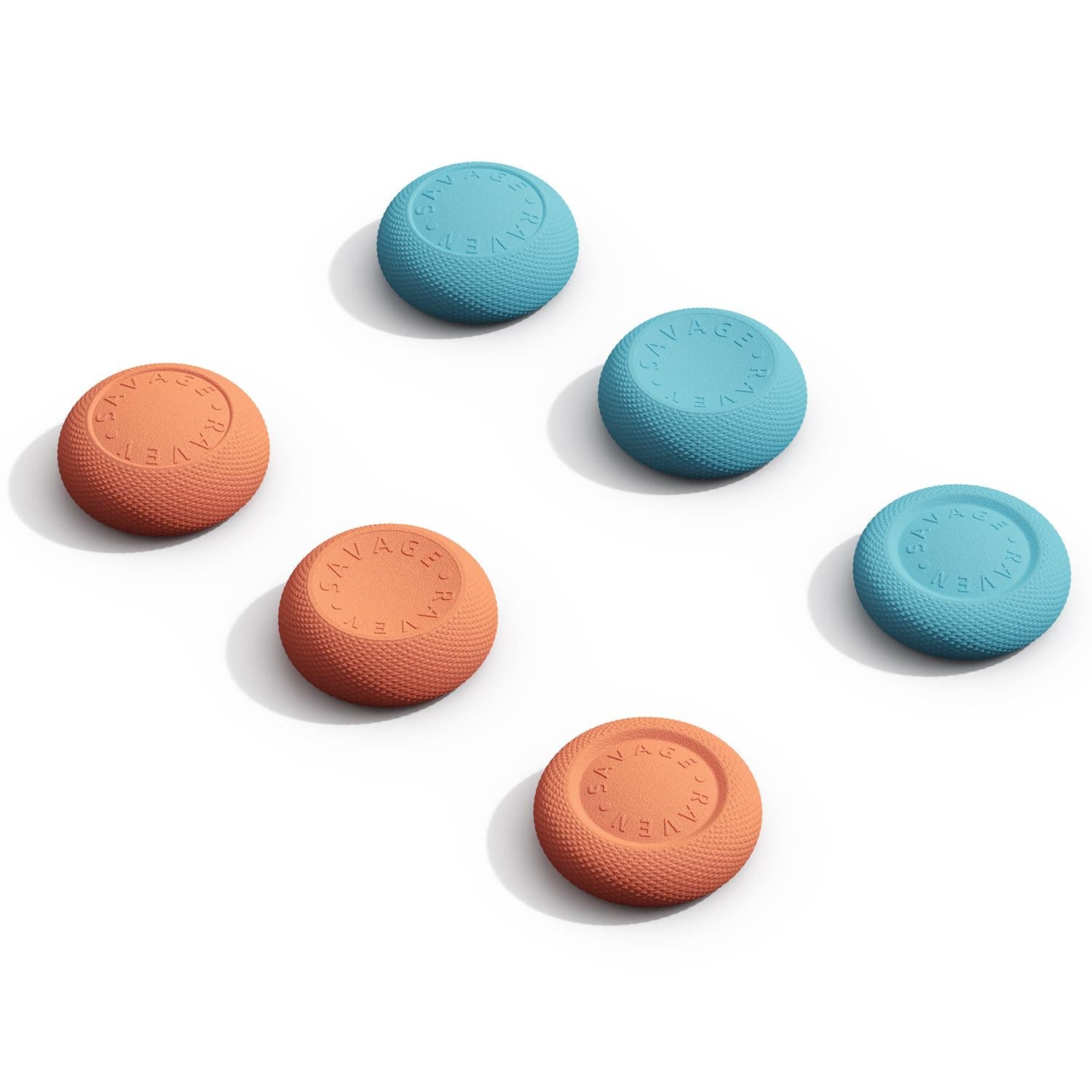 by Skull & Co.Thumb Grips Joystick Cap Analog Stick Cover for Nintendo Switch 2 Joy-Con - Neon Blue & Red, 3 Pairs (6pcs)