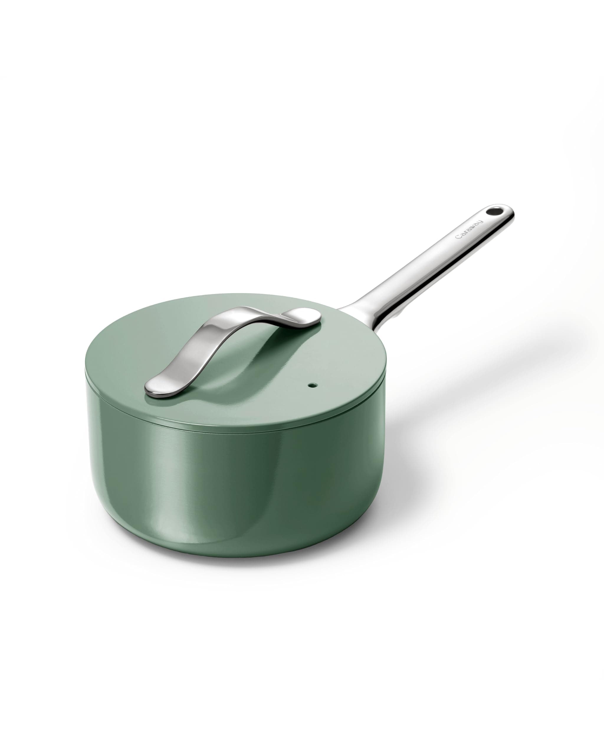 Nonstick Ceramic Sauce Pan with Lid (1.75 qt) - Non Toxic, PTFE & PFOA Free - Oven Safe & Compatible with All Stovetops (Gas, Electric & Induction) - Sage