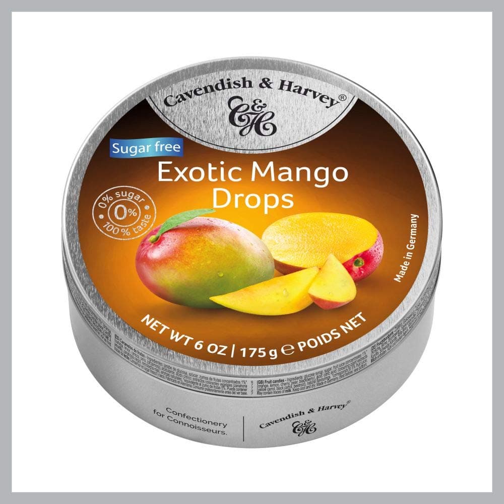 Cavendish & Harvey Sugar Free Mango Drops, 175G