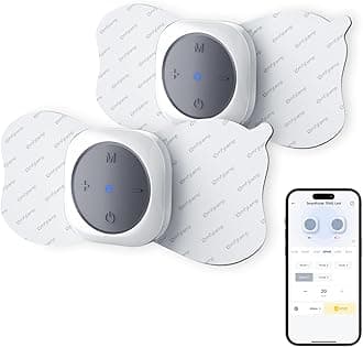 Comfytemp Wireless TENS Unit Machine for Pain Relief, FSA HSA Eligible TENS Unit Muscle Stimulator with Two Sets, Up to 30 Modes TENS Device for Back Pain, Rechargeable Portable with APP Control