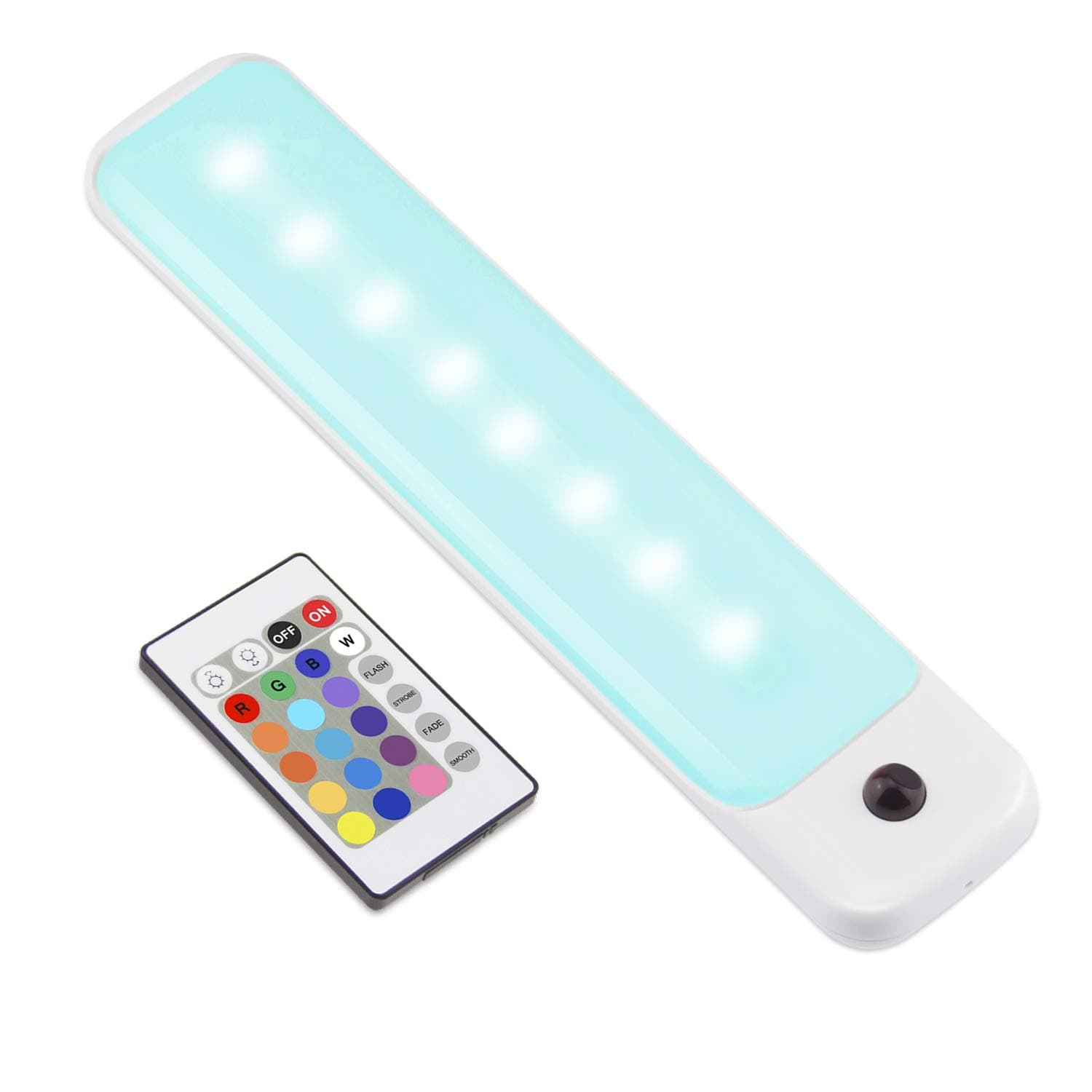 LED Color Light Bar with Battery Operated,Dimmable Night Lighting, Stick On Light Bar Mulit-Color Changing for Closet,Stair,Shelf, Under Cabinet,DIY Effect