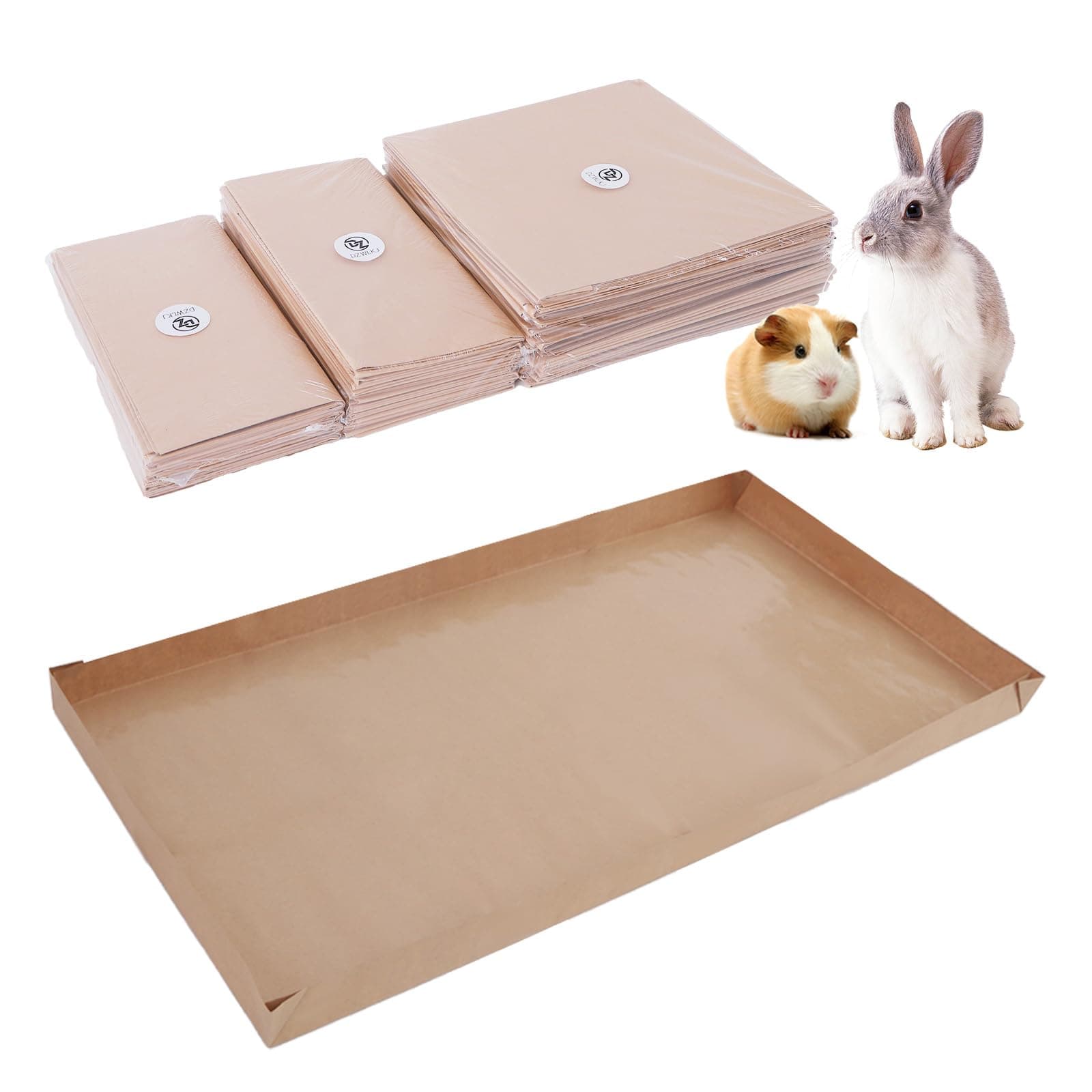 4x2ft Cage Disposable Bottom (6-Month Supply) - Large Liner Bag for Guinea Pig Cage Bottom, Water-Resistant Kraft Paper, Disposable