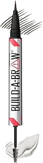 Maybelline Build-A-Brow 2-in-1 Brow Pen and Sealing Eyebrow Gel, Eyebrow Makeup for Real-Looking, Fuller Brows, Black Brown, 1 Count