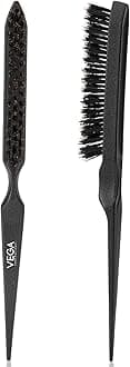 VEGA PROFESSIONAL Teasing Hair Brush with Tail Handle| Hair Styling & Volume Brush, Sleek Finishing, Frizz-Free Styling, Add Volume, Polished and Sleek Hair for Men & Women | Rat Tail Brush (VPPHB-07)
