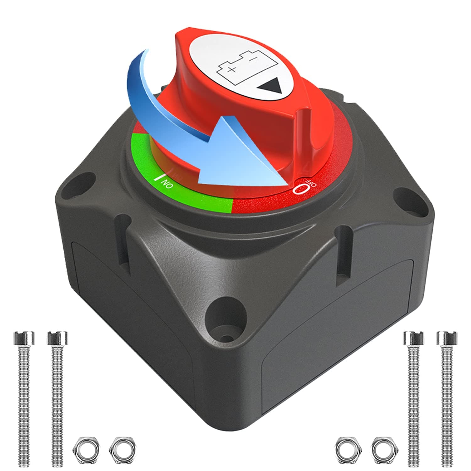 Battery Cut Off Switch，12V 24V 48V Battery Disconnect Switch for Marine Boat RV ATV UTV Vehicles, Waterproof Automotive Replacement Battery Shut Off Switch (on-Off)