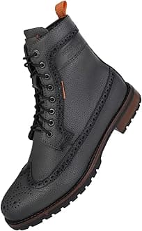 ALBERTO TORRESI Men's Synthetic Lace-Up Ankle Boots with Zip Closure - Stylish and Durable Boots for Men, Trendy Lace-Up Design, Zipper Closure, Perfect for Casual or Formal Occasions