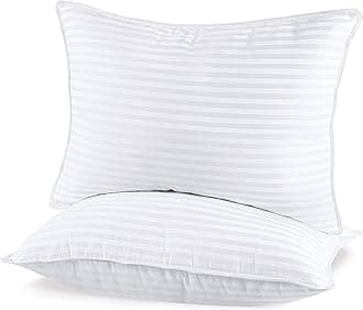 Utopia BeddingPremium Pillows, Hotel Quality Pillows, Luxury Bed Pillow for Back, Stomach or Side Sleepers (2, White, Standard)