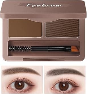 Eyebrow Tint Eyebrow Powder,Light Brown & Dark Brown Eyebrows Shaper With Eyebrow Pen,Waterproof No Smudge Long Lasting Face Contour Hairline Filler With Brush Makeup Set