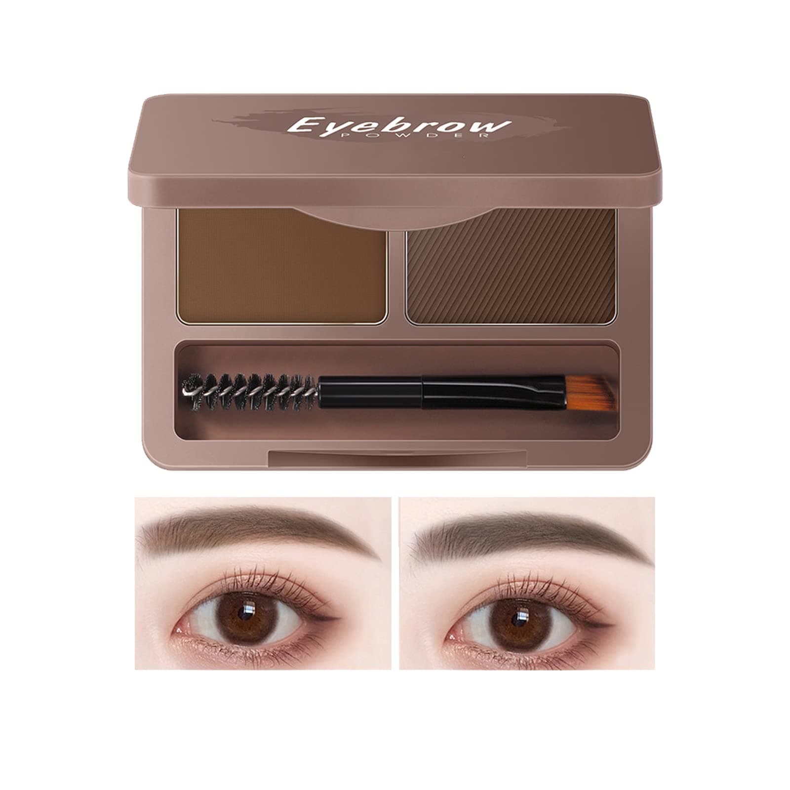 Eyebrow Tint Eyebrow Powder,Light Brown & Dark Brown Eyebrows Shaper With Eyebrow Pen,Waterproof No Smudge Long Lasting Face Contour Hairline Filler With Brush Makeup Set