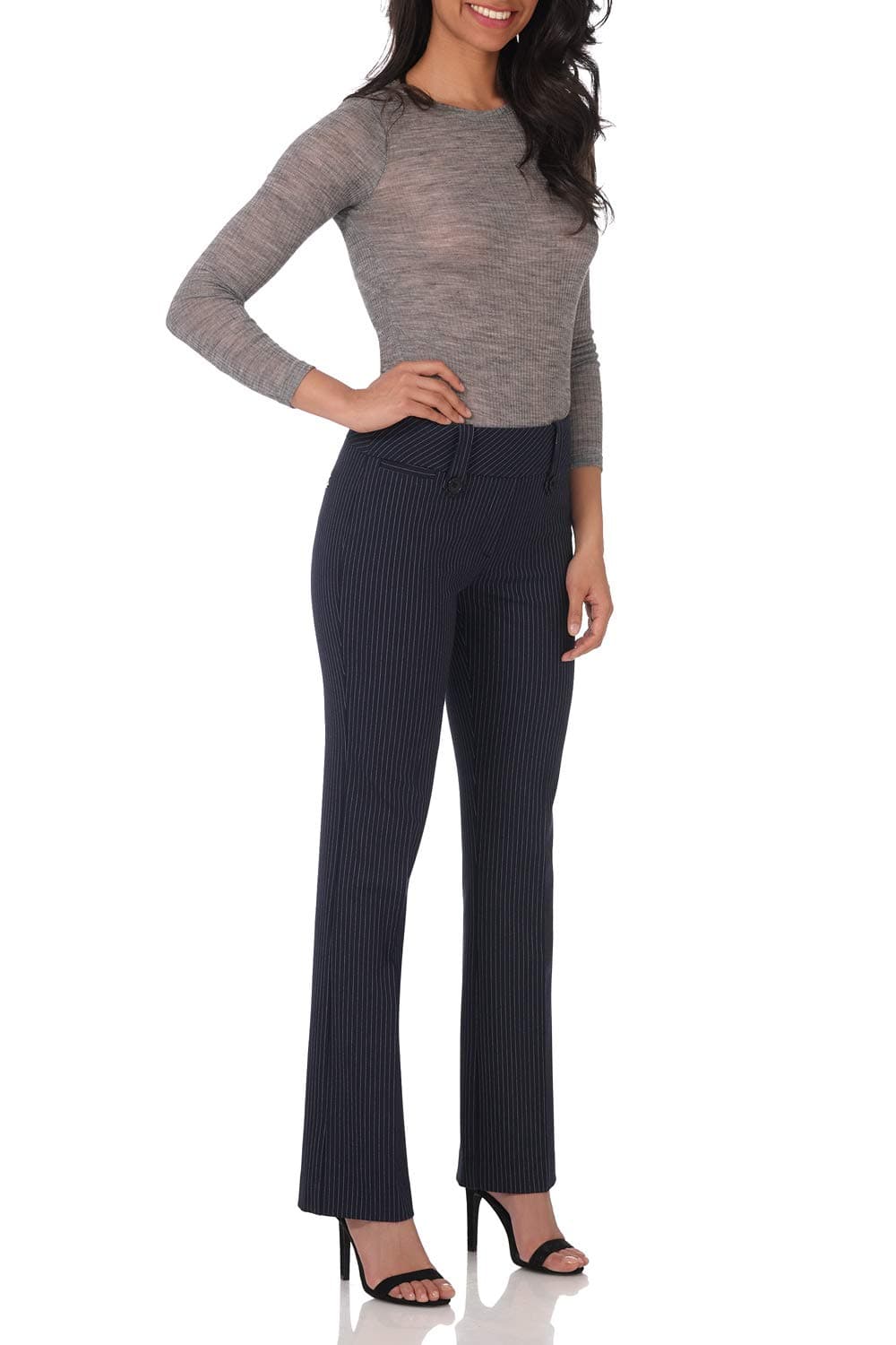 Rekucci Women's Smart Desk to Dinner Stretch Bootcut Pant w/Tummy Control