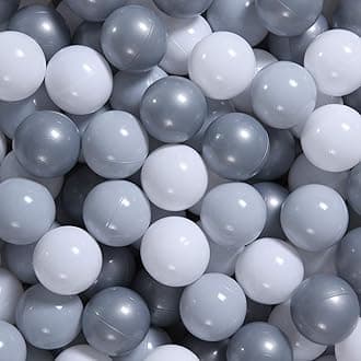 GOGOSO Ball Pit Balls - Gray, Pearl Gray, White (100 balls)