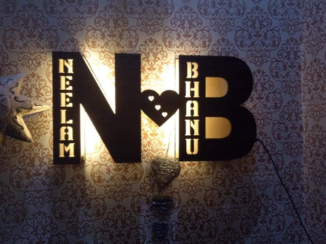 My Cool Step Wooden Personalized Alphabets LED Night Lamp | Customized Alphabet LED Lamp