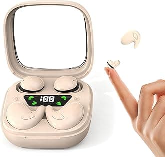 Flat Sleep Mini Invisible Small Tiny Earbuds Wireless Bluetooth Ear Buds for Sleeping Headphones Micro Smallest Discreet Sleep Earbuds Earphones for Side Sleepers, Small Ears Canals Women, Work