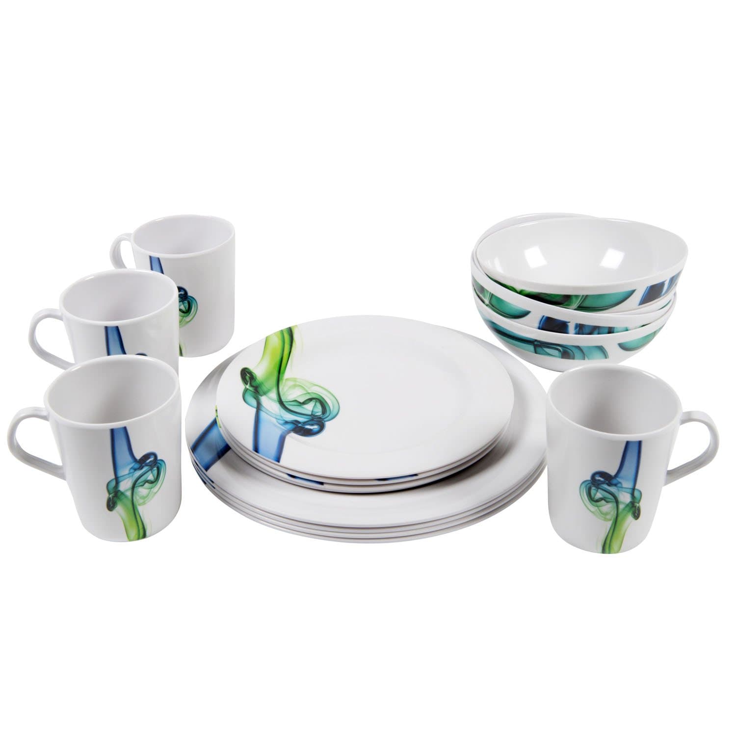 Camp 4 Lucca 91711 16-Piece Crockery Set for 4 People Blue by Camp 4
