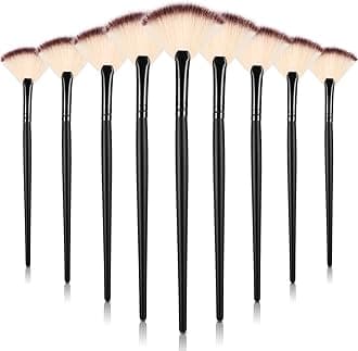 9 Pieces Facial Brushes Fan Mask Brushes, Soft Facial Applicator Brushes Tools for Peel Glycolic Mask Makeup for Mud Cream (Black)