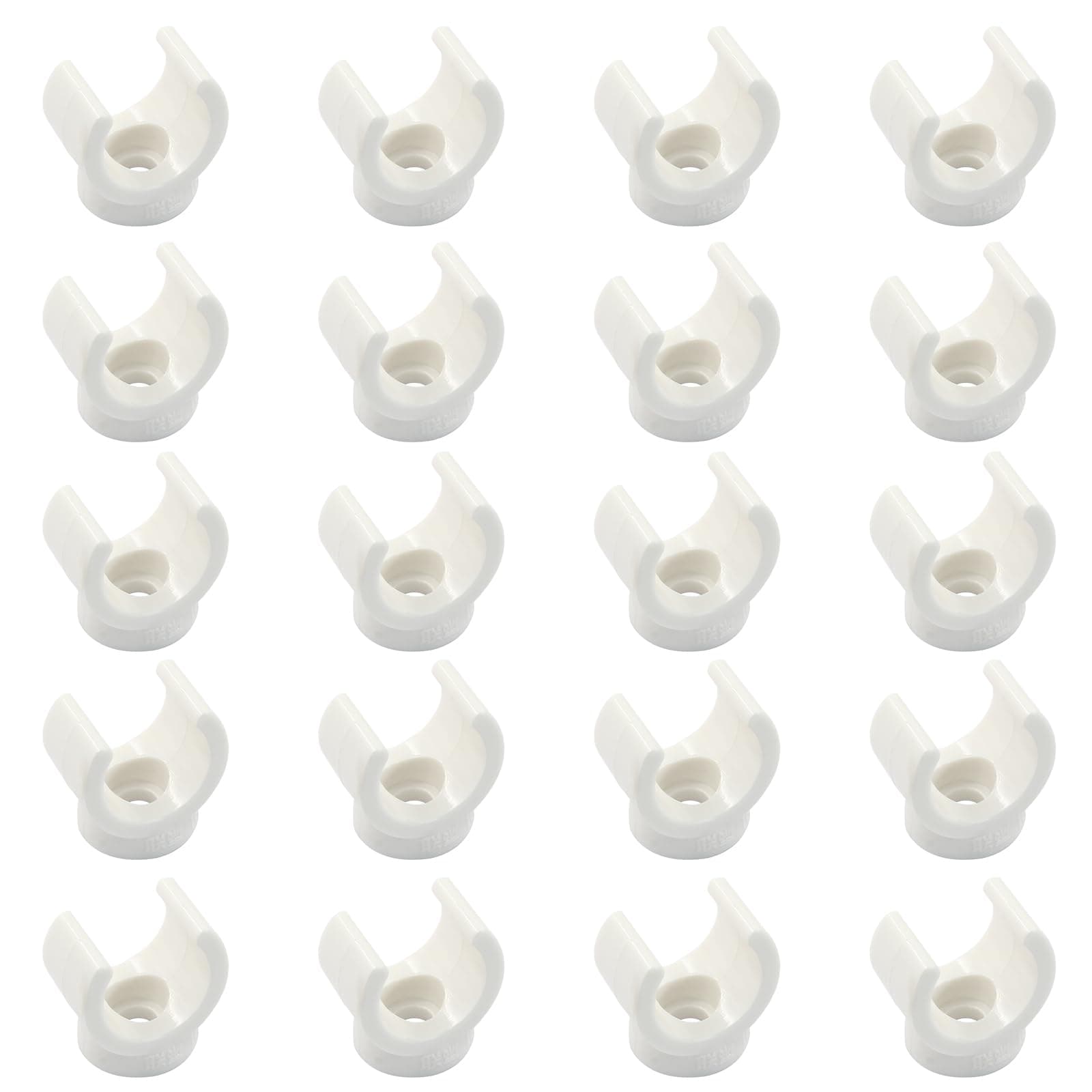 1/2 Inch PEX Water Pipe Clamps 100 Pcs, 16 mm PVC Pipe Holder, Plastic U-Hook PEX Pipe Support Hangers, White PEX Pipe Clips, PEX Tubing Clamp Tool