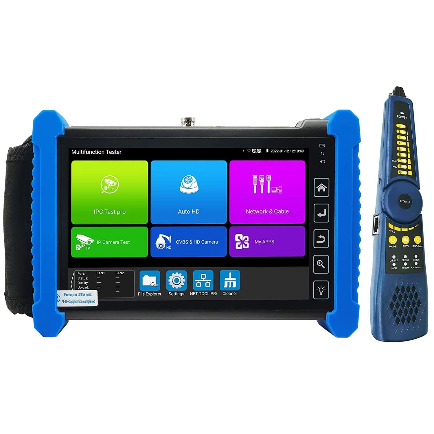 CCTV Camra Tester,IPC-7600CADH Plus 8K 32MP IP Camera Test with Cable Tracer 4K 8MP AHD CVI TVI CVBS Coaxial Camera Tester 7” Touch Screen Monitor Support HD VGA TDR Audio POE RS485